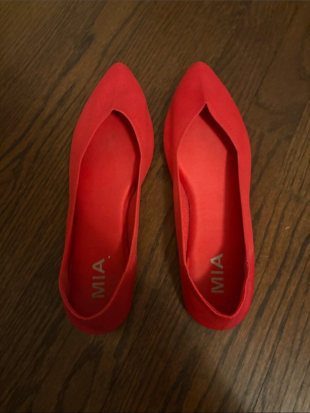 MIA Bright Red Pointed Toe Flats